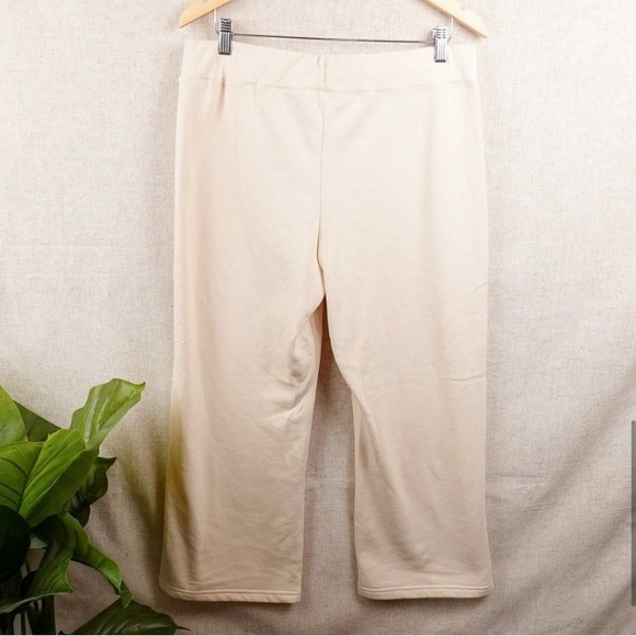 Splendid Women Cascade Wide Leg Cropped Sweatpants Light Camel L Nwt - Picture 4 of 6